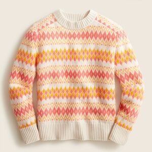 J. Crew Cashmere Fair Isle crewneck sweater